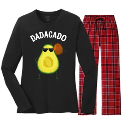 Cute Avocado Design For Dad Fruit Avocado Pear Lovers Women's Long Sleeve Flannel Pajama Set 