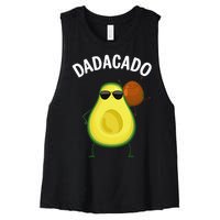 Cute Avocado Design For Dad Fruit Avocado Pear Lovers Women's Racerback Cropped Tank