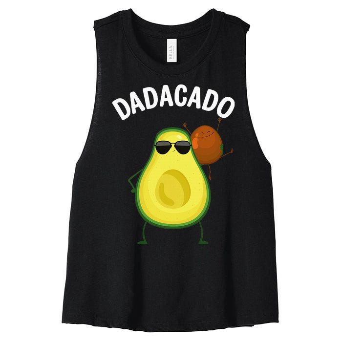 Cute Avocado Design For Dad Fruit Avocado Pear Lovers Women's Racerback Cropped Tank