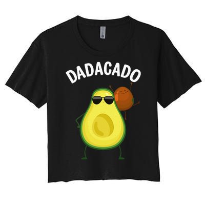 Cute Avocado Design For Dad Fruit Avocado Pear Lovers Women's Crop Top Tee