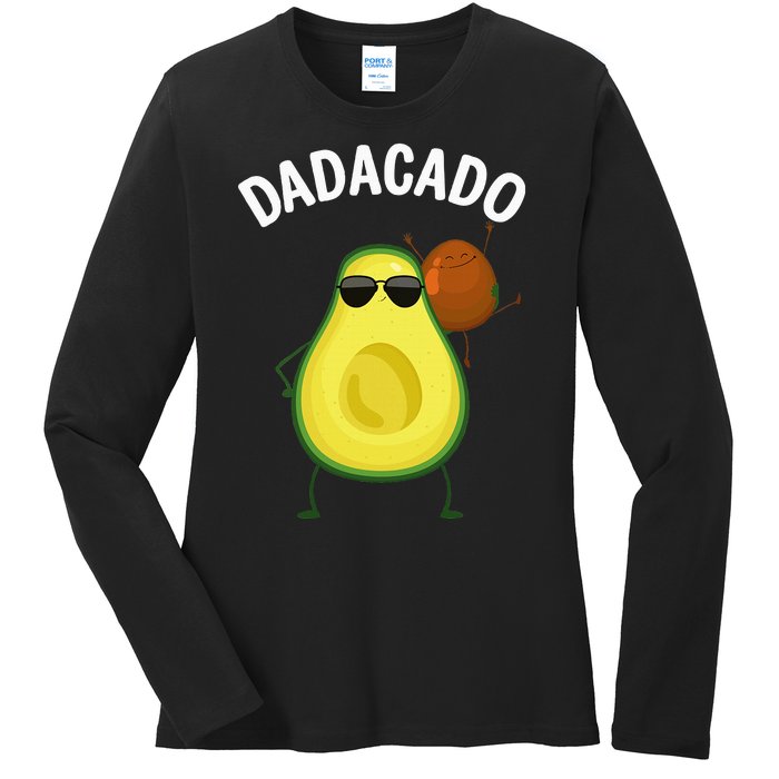 Cute Avocado Design For Dad Fruit Avocado Pear Lovers Ladies Long Sleeve Shirt