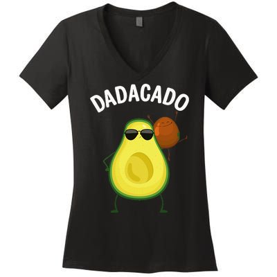 Cute Avocado Design For Dad Fruit Avocado Pear Lovers Women's V-Neck T-Shirt