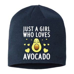 Cute Avocado Design For Girl Women Pear Avocado Lovers Sustainable Beanie