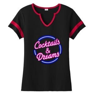 Cocktails And Dreams Ladies Halftime Notch Neck Tee