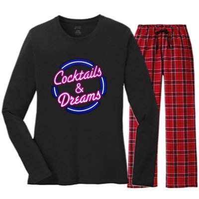 Cocktails And Dreams Women's Long Sleeve Flannel Pajama Set 