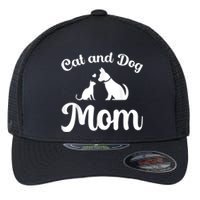 Cats And Dogs Mom Mother's Day Puppy Pets Animals Lover Flexfit Unipanel Trucker Cap