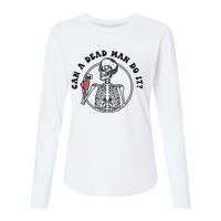 Can A Dead Man Do It Skeleton Halloween Behavior Analysis Womens Cotton Relaxed Long Sleeve T-Shirt