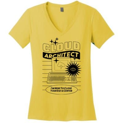 Cloud Architect Data Center Women's V-Neck T-Shirt