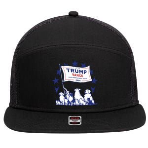 Cats And Dogs For Trump Vance 7 Panel Mesh Trucker Snapback Hat