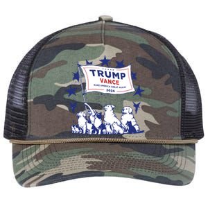 Cats And Dogs For Trump Vance Retro Rope Trucker Hat Cap