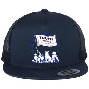 Cats And Dogs For Trump Vance Flat Bill Trucker Hat