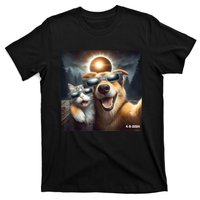 Cat And Dog Selfie With Solar 2024 Eclipse Wearing Glasses T-Shirt