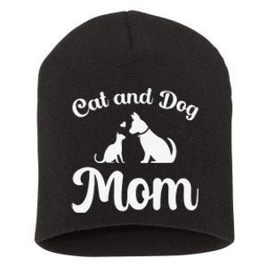 Cats and Dogs Mom Mother's Day Puppy Pets Animals Lover Short Acrylic Beanie