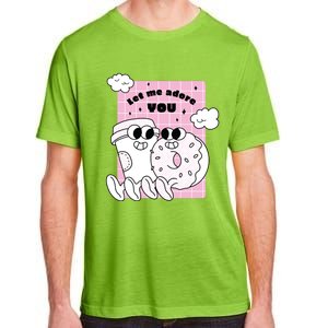 Coffee And Donut Retro Cartoon Food Valentine's Day Cute Gift Adult ChromaSoft Performance T-Shirt