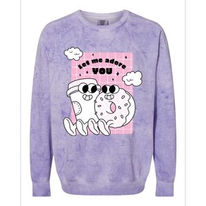 Coffee And Donut Retro Cartoon Food Valentine's Day Cute Gift Colorblast Crewneck Sweatshirt