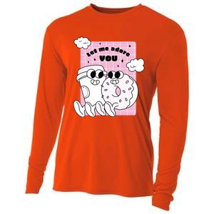 Coffee And Donut Retro Cartoon Food Valentine's Day Cute Gift Cooling Performance Long Sleeve Crew