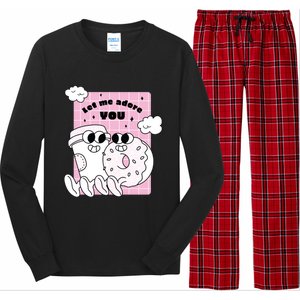 Coffee And Donut Retro Cartoon Food Valentine's Day Cute Gift Long Sleeve Pajama Set