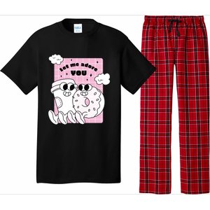 Coffee And Donut Retro Cartoon Food Valentine's Day Cute Gift Pajama Set