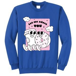 Coffee And Donut Retro Cartoon Food Valentine's Day Cute Gift Sweatshirt