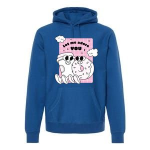 Coffee And Donut Retro Cartoon Food Valentine's Day Cute Gift Premium Hoodie