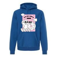 Coffee And Donut Retro Cartoon Food Valentine's Day Cute Gift Premium Hoodie