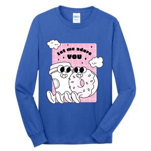 Coffee And Donut Retro Cartoon Food Valentine's Day Cute Gift Tall Long Sleeve T-Shirt