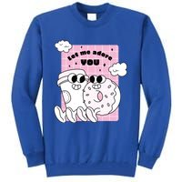 Coffee And Donut Retro Cartoon Food Valentine's Day Cute Gift Tall Sweatshirt