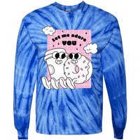 Coffee And Donut Retro Cartoon Food Valentine's Day Cute Gift Tie-Dye Long Sleeve Shirt