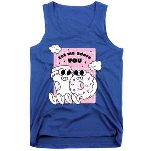 Coffee And Donut Retro Cartoon Food Valentine's Day Cute Gift Tank Top