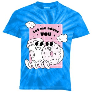 Coffee And Donut Retro Cartoon Food Valentine's Day Cute Gift Kids Tie-Dye T-Shirt