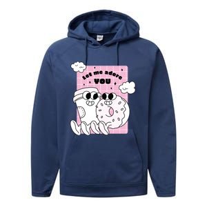 Coffee And Donut Retro Cartoon Food Valentine's Day Cute Gift Performance Fleece Hoodie