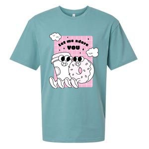 Coffee And Donut Retro Cartoon Food Valentine's Day Cute Gift Sueded Cloud Jersey T-Shirt