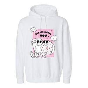 Coffee And Donut Retro Cartoon Food Valentine's Day Cute Gift Garment-Dyed Fleece Hoodie