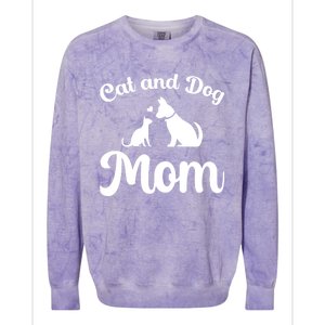 Cats And Dogs Mom Mothers Day Puppy Pets Animals Lover Colorblast Crewneck Sweatshirt