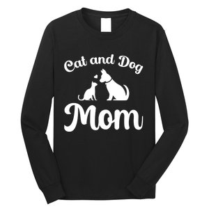 Cats And Dogs Mom Mothers Day Puppy Pets Animals Lover Long Sleeve Shirt