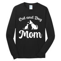 Cats And Dogs Mom Mothers Day Puppy Pets Animals Lover Tall Long Sleeve T-Shirt