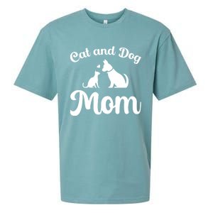 Cats And Dogs Mom Mothers Day Puppy Pets Animals Lover Sueded Cloud Jersey T-Shirt