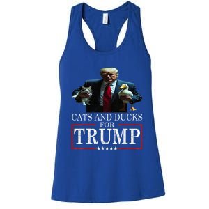 Cats And Ducks For Trump 2024 Kittens And Ducks For Trump Women's Racerback Tank