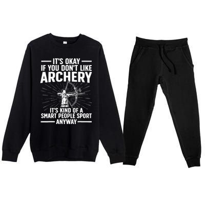 Cute Archery Design For Archer Bow Archery Lover Premium Crewneck Sweatsuit Set