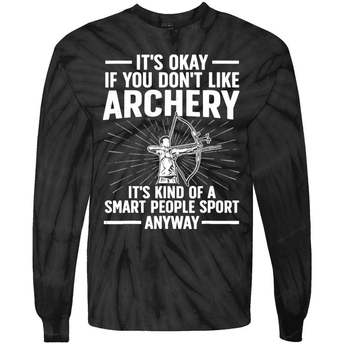 Cute Archery Design For Archer Bow Archery Lover Tie-Dye Long Sleeve Shirt