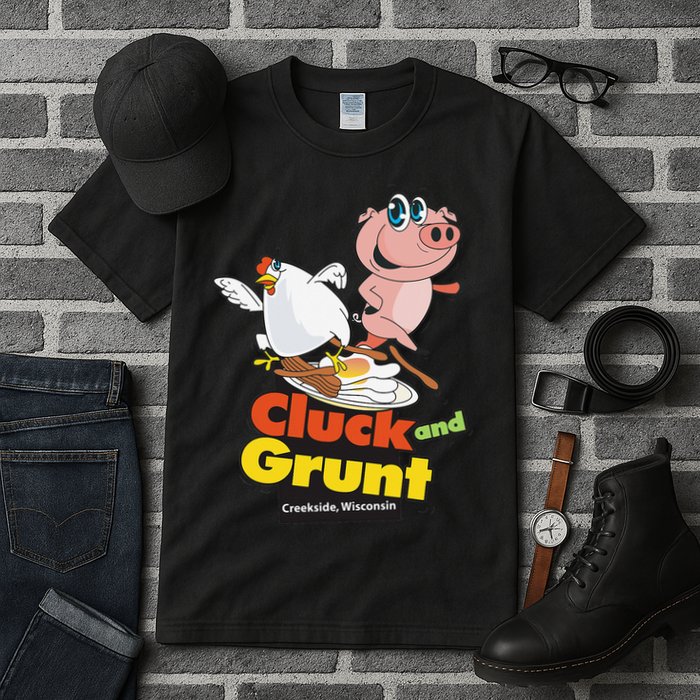 Classic American Diner The Cluck And Grunt Tall T-Shirt