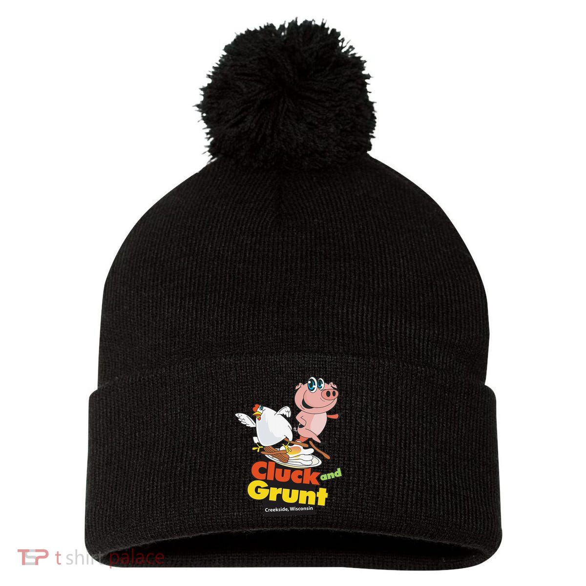 Classic American Diner The Cluck And Grunt Pom Pom 12in Knit Beanie