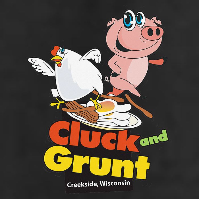 Classic American Diner The Cluck And Grunt Golf Towel