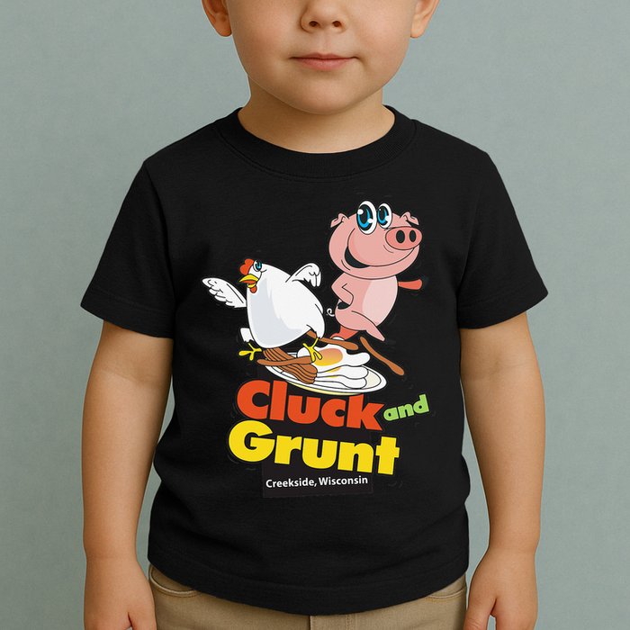 Classic American Diner The Cluck And Grunt Toddler T-Shirt