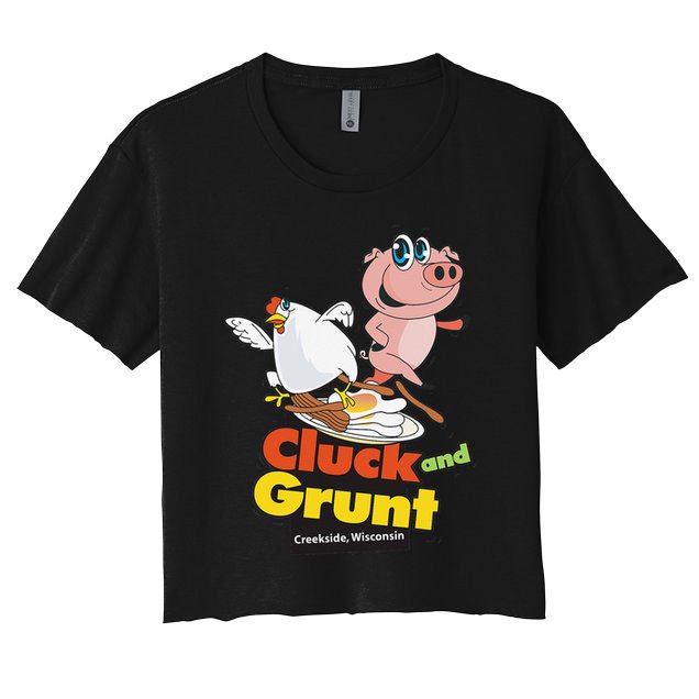 Classic American Diner The Cluck And Grunt Crop Top