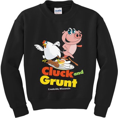 Classic American Diner The Cluck And Grunt Kids Sweatshirt
