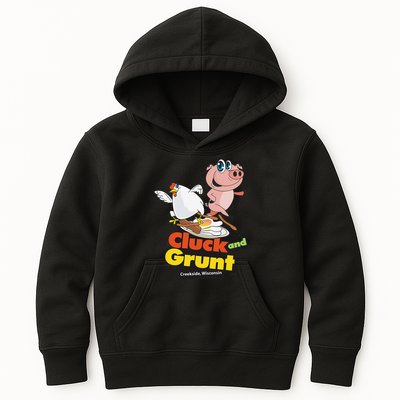 Classic American Diner The Cluck And Grunt Kids Hoodie