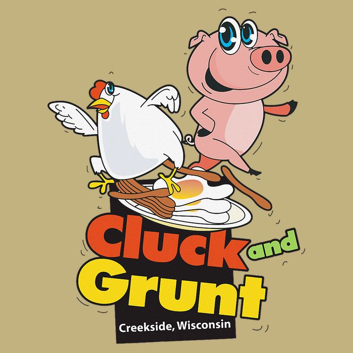Classic American Diner The Cluck And Grunt Cooling Performance Crew T-Shirt