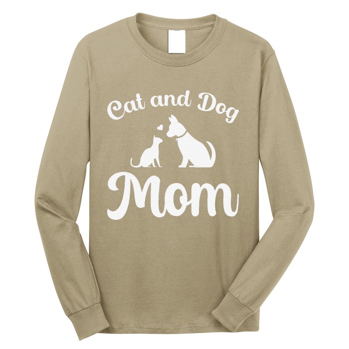 Cats And Dogs Mom Mother's Day Puppy Pets Animals Lover Long Sleeve Shirt