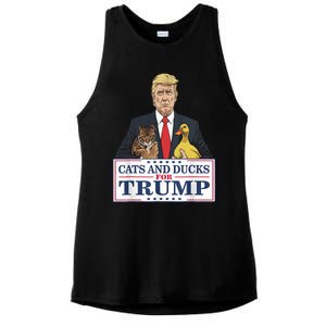 Cats And Ducks For Trump 2024 Kittens And Ducks For Trump Ladies PosiCharge Tri-Blend Wicking Tank